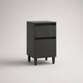 Black 2-Drawer Engineered Wood Nightstand, 18 x 16 x 26 in