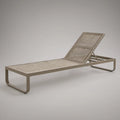 Adjustable Aluminum Sun Lounger, Taupe, 200 x 70 x 30 cm