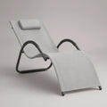 Zero Gravity Reclining Sun Lounger with Adjustable Headrest, Light Gray/Black, 165 x 65 x 80 cm
