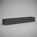 Black Galvanized Steel Raised Garden Bed, 120 x 24 x 12 in