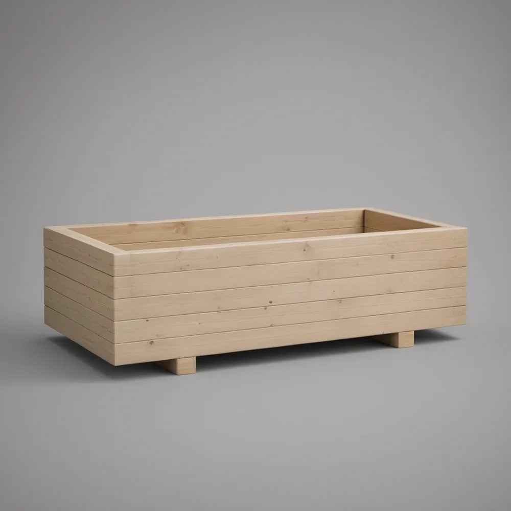 Raised Garden Bed Planter, 47.2 x 23.6 x 17.7 in, Solid Pine Wood, Natural