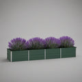 240 x 40 x 40 cm Rectangular WPC Raised Garden Bed Planter, Dark Green and Silver