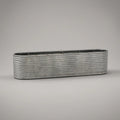 Galvanized Steel Oval Raised Garden Planter, 36 x 12 x 12 in, Silver Gray